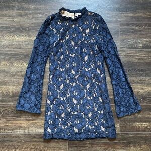 WAYF Blue Lace Dress XS
